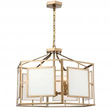 CRYSTORAMA HIL-996-VG - Libby Langdon Hillcrest 6 Light Vibrant Gold Lantern Chandelier