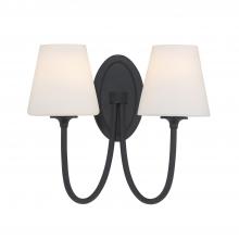 CRYSTORAMA JUN-10322-BF - Juno 2 Light Black Forged Sconce