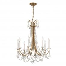 CRYSTORAMA KAR-90908-AG-CL-MWP - Karrington 8 Light Aged Brass Chandelier