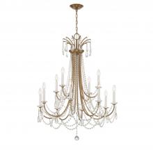 CRYSTORAMA KAR-90912-AG-CL-MWP - Karrington 12 Light Aged Brass Chandelier