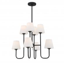 CRYSTORAMA KEE-A3008-BF - Keenan 8 Light Black Forged Chandelier