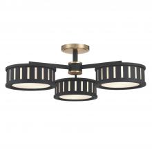 CRYSTORAMA KEN-8300-VG-BF - Kendal 6 Light Vibrant Gold + Black Forged Semi Flush Mount