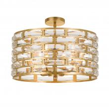 CRYSTORAMA MER-4866-GA_CEILING - Meridian 6 Light Antique Gold Semi Flush Mount
