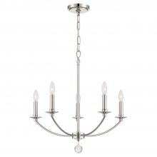 CRYSTORAMA MIL-8005-PN - Mila 5 Light Polished Nickel Chandelier