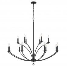 CRYSTORAMA MIL-8015-BK - Mila 15 Light Black Chandelier