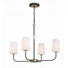 CRYSTORAMA NIL-70014-BF-MG - Niles 4 Light Black Forged + Modern Gold Chandelier