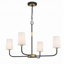 CRYSTORAMA NIL-70015-BF-MG - Niles 4 Light Black Forged + Modern Gold Chandelier