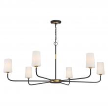 CRYSTORAMA NIL-70016-BF-MG - Niles 6 Light Black Forged + Modern Gold Chandelier