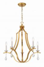 CRYSTORAMA PER-10405-GA - Perry 5 Light Antique Gold Chandelier