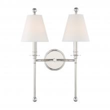 CRYSTORAMA RIV-383-PN - Riverdale 2 Light Polished Nickel Sconce