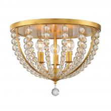 CRYSTORAMA ROX-A9000-GA - Roxy 3 Light Antique Gold Flush Mount