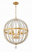 CRYSTORAMA ROX-A9006-GA - Roxy 6 Light Antique Gold Chandelier