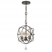 CRYSTORAMA SOL-9325-EB - Solaris 3 Light English Bronze Sphere Outdoor Chandelier