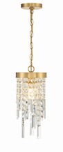 CRYSTORAMA WIN-210-GA-CL-MWP - Winfield 1 Light Antique Gold Mini Pendant