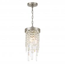 CRYSTORAMA WIN-210-SA-CL-MWP - Winfield 1 Light Antique Silver Mini Pendant