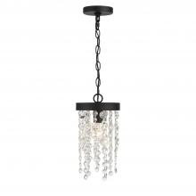 CRYSTORAMA WIN-610-BF-CL-MWP - Winham 1 Light Black Forged Mini Pendant