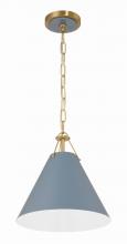 CRYSTORAMA XAV-B8301-VG-BL - Xavier 1 Light Vibrant Gold + Blue Mini Pendant