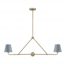 CRYSTORAMA XAV-B9302-VG-BL - Xavier 2 Light Vibrant Gold + Blue Linear Chandelier