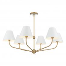 CRYSTORAMA XAV-B9316-VG-WH - Xavier 6 Light Vibrant Gold + White Chandelier
