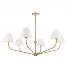 CRYSTORAMA XAV-B9319-VG-WH - Xavier 6 Light Vibrant Gold + White Chandelier