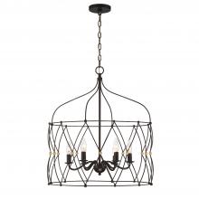CRYSTORAMA ZUC-A9035-EB-GA - Zucca 6 Light English Bronze + Antique Gold Lantern Chandelier