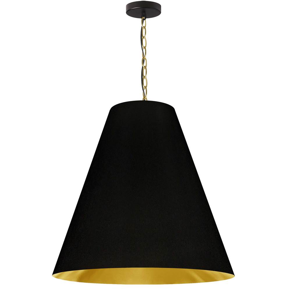 1LT Anaya Large Pendant, AGB w/ BK/GLD Shade