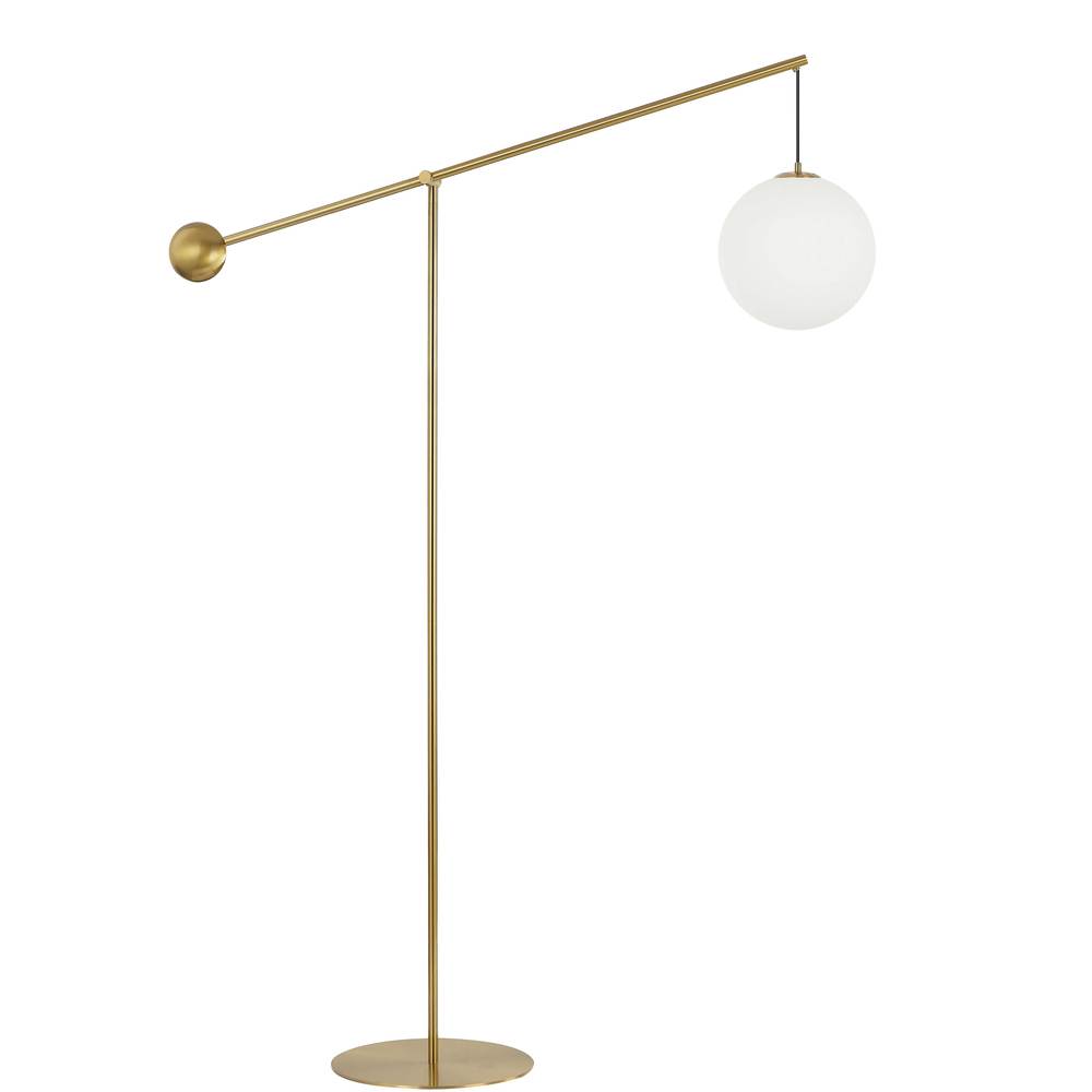 1LT Incandescent Floor Lamp, AGB w/ Opal Glass