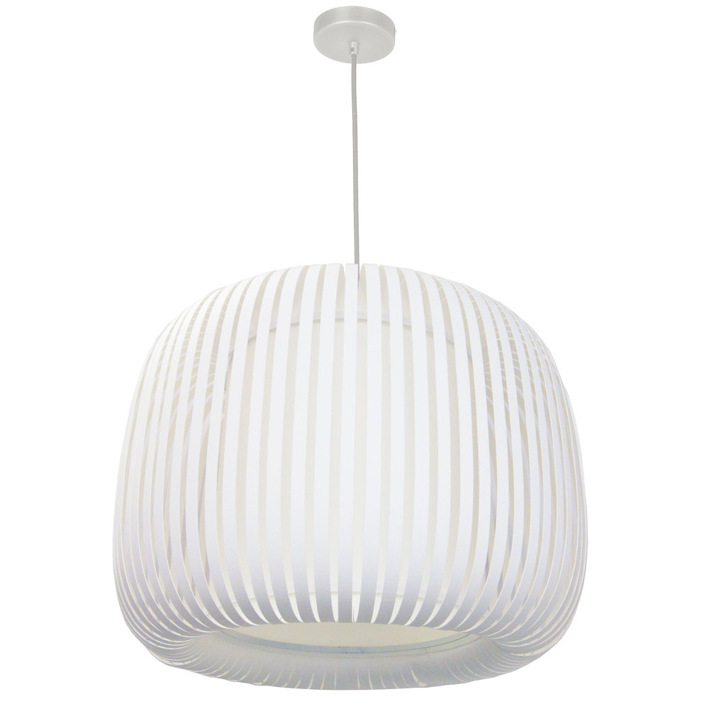 1LT Pendant Slit Shade Linda White