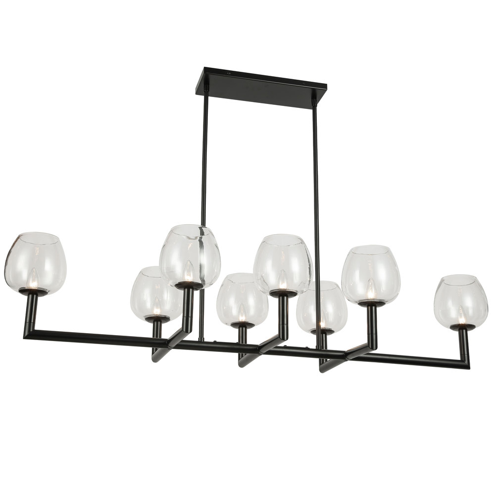 8LT Horizontal Chandelier, MB w/ CLR Glas