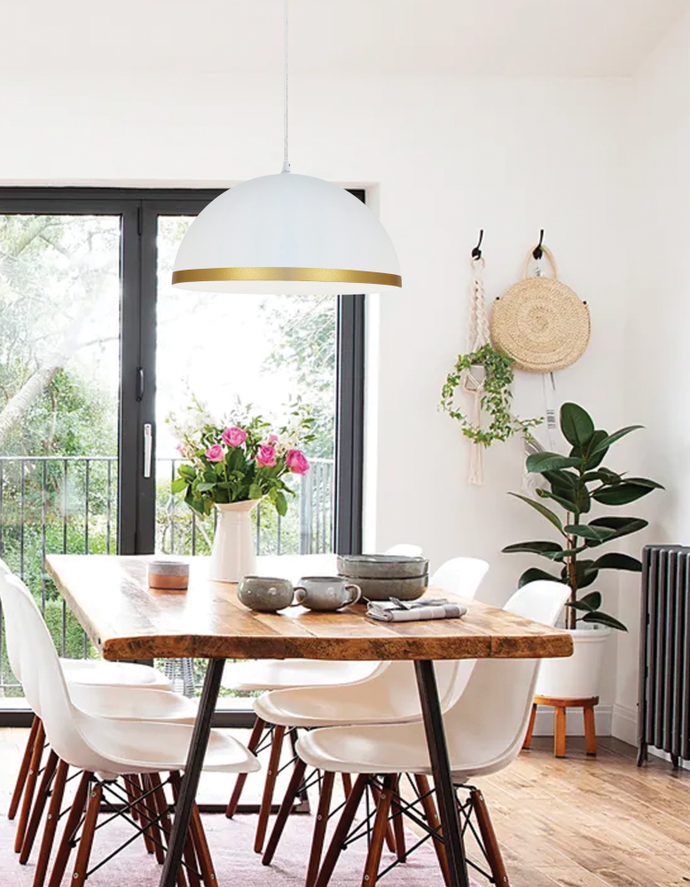 1LT 16" Pendant, MW w/ GLD Trim