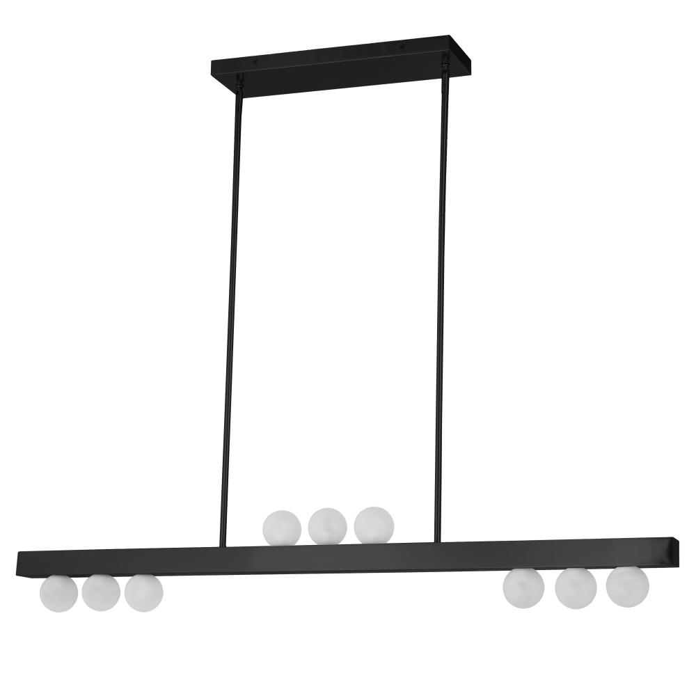 9LT Horiz Pendant, AGB w/ FR Glass