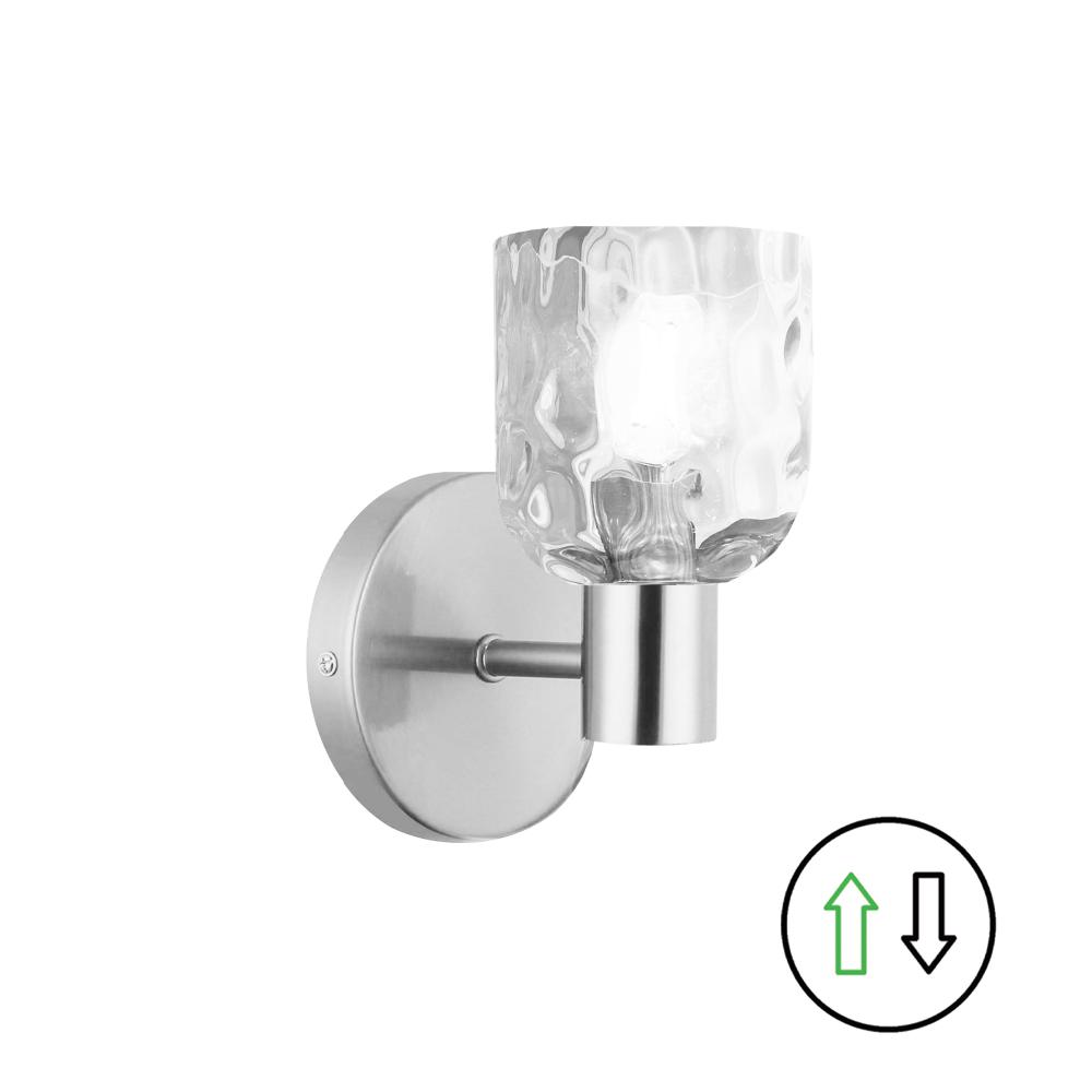 1LT Wall Sconce, PC w/ CLR Water Glass