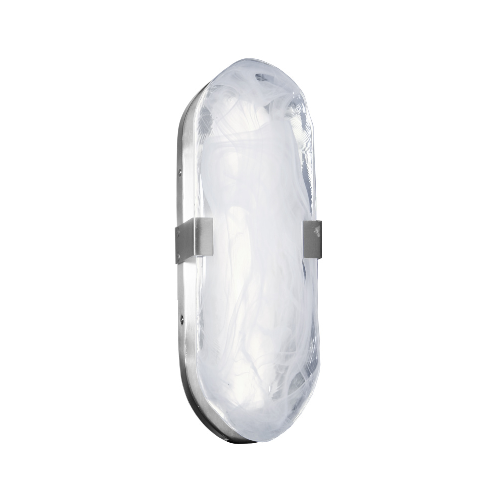 15W Polished Chrome Wall Sconce with Alabaster Glass