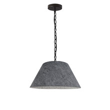 Dainolite BRY-S-BK-500 - 1LT Brynn Small Pendant, GRY Felt Shade, Black