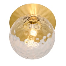 Dainolite BUR-131W-AGB-CLR - 1 Light Aged Brass Incandescent Wall Sconce with Hammered Glass Globe