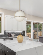 Dainolite PAO-131P-AGB - 1LT Pendant, AGB w/ WH Opal Glass