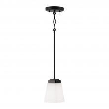 Capital Canada 314411MB-334 - 1-Light Pendant in Matte Black with Soft White Glass Shade