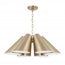 Capital Canada 354961MA - 6-Light Modern Pendant in Matte Brass with Painted White Interior