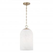 Capital Canada 355811MA-553 - 1-Light Capsule Pendant in Matte Brass with Faux Alabaster Glass and Alternating Loop Designer Chain