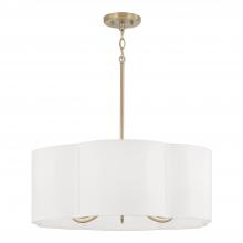 Capital Canada 356461MA - 6-Light Pendant in Matte Brass with White Fabric Shade