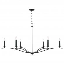 Capital Canada 450661BI - 6-Light Elongated Chandelier in Black Iron