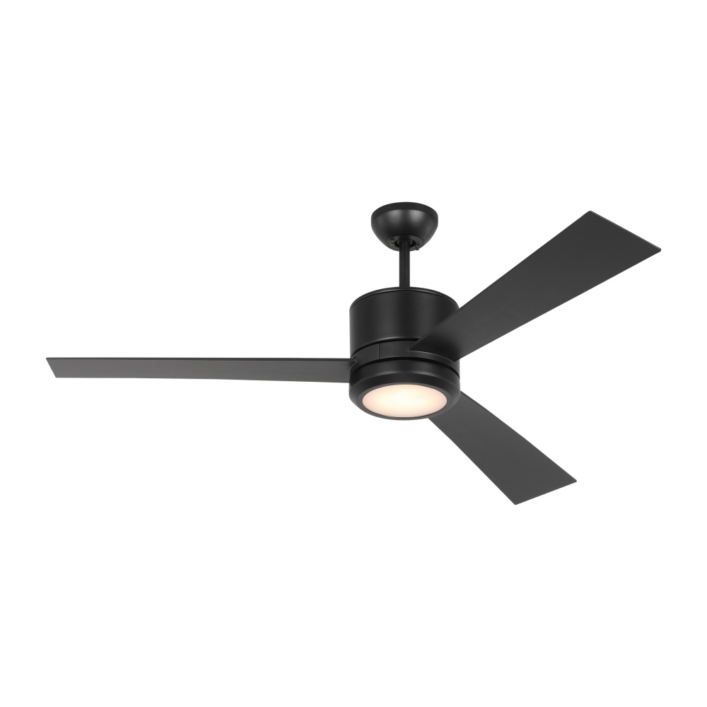Vision 52 LED Ceiling Fan in Midnight Black with Midnight Black Blades and Light Kit