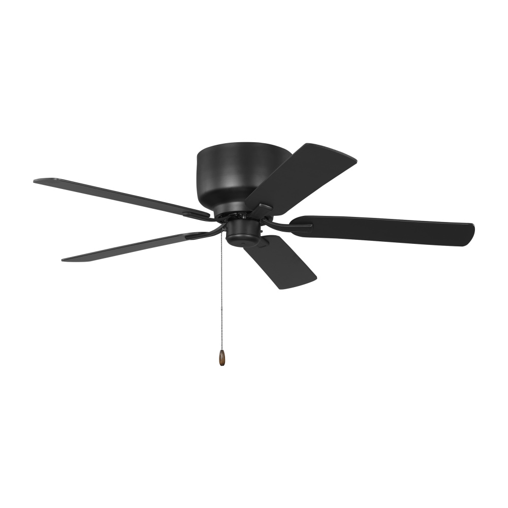 Linden 52 Hugger Ceiling Fan in Midnight Black with Midnight Black / American Walnut Reversible