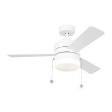 Generation Lighting 3SY44RZWD - Syrus 44 LED Ceiling Fan in Matte White with Matte White Blades and Light Kit
