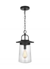 Generation Lighting 6208901EN7-12 - Tybee casual 1-light LED outdoor exterior ceiling hanging pendant in black Finish