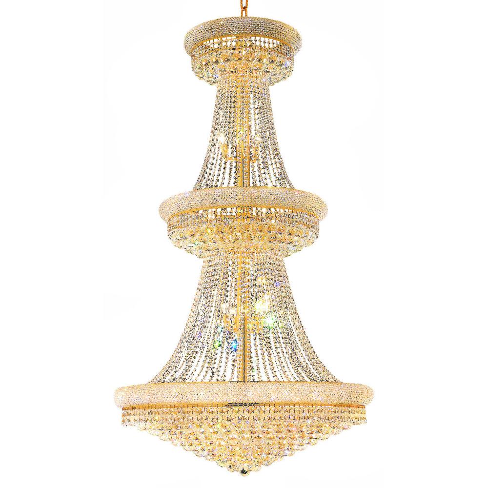 Empire 38 Light Down Chandelier With Gold Finish
