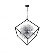 CWI Lighting 1178P44-20-601 - Starburst 20 Light Chandelier With Chrome & Black Finish