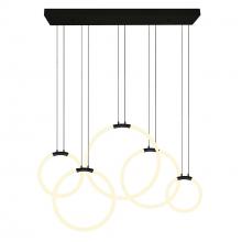 CWI Lighting 1273P44-5-101-RC - Hoops 5 Light LED Chandelier With Black Finish