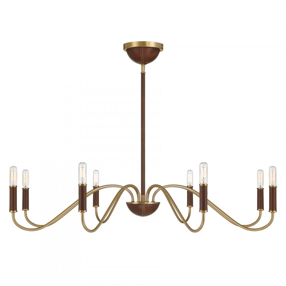 Abeline 8-Light Chandelier in Warm Brass