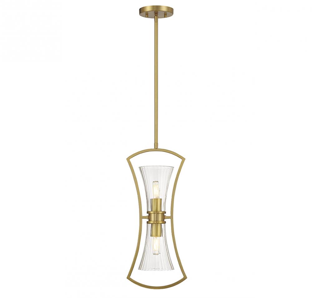 Bennington 2-Light Pendant in Warm Brass